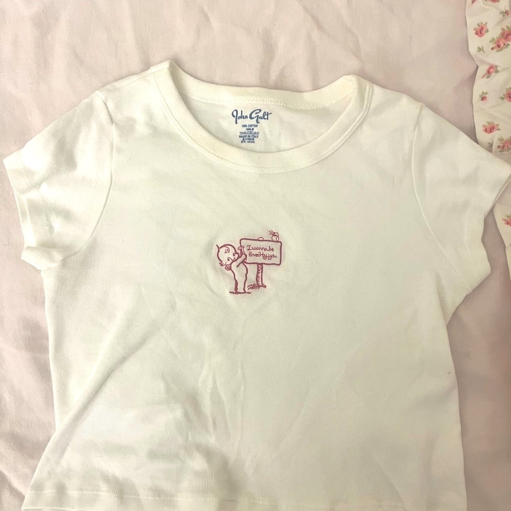 Brandy Melville Embroidered Baby Tee